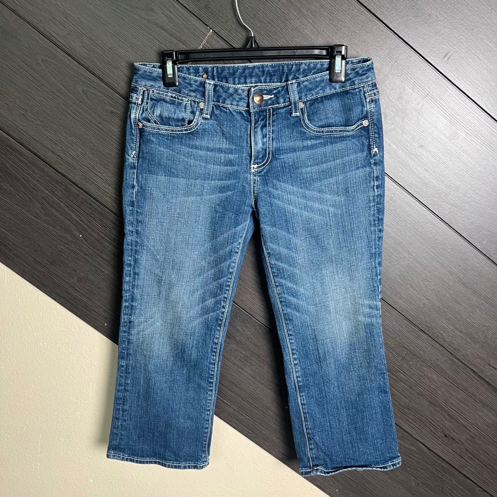 Vigoss Women's Capri Jeans Medium Wash Cropped Stretch Denim‎ Size 8 Y2K